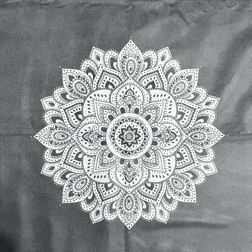 Yoga Design Lab Hot Yoga Towel (Yoga Mat Towel)  in Black with Mandala Print - Picture 7 of 8